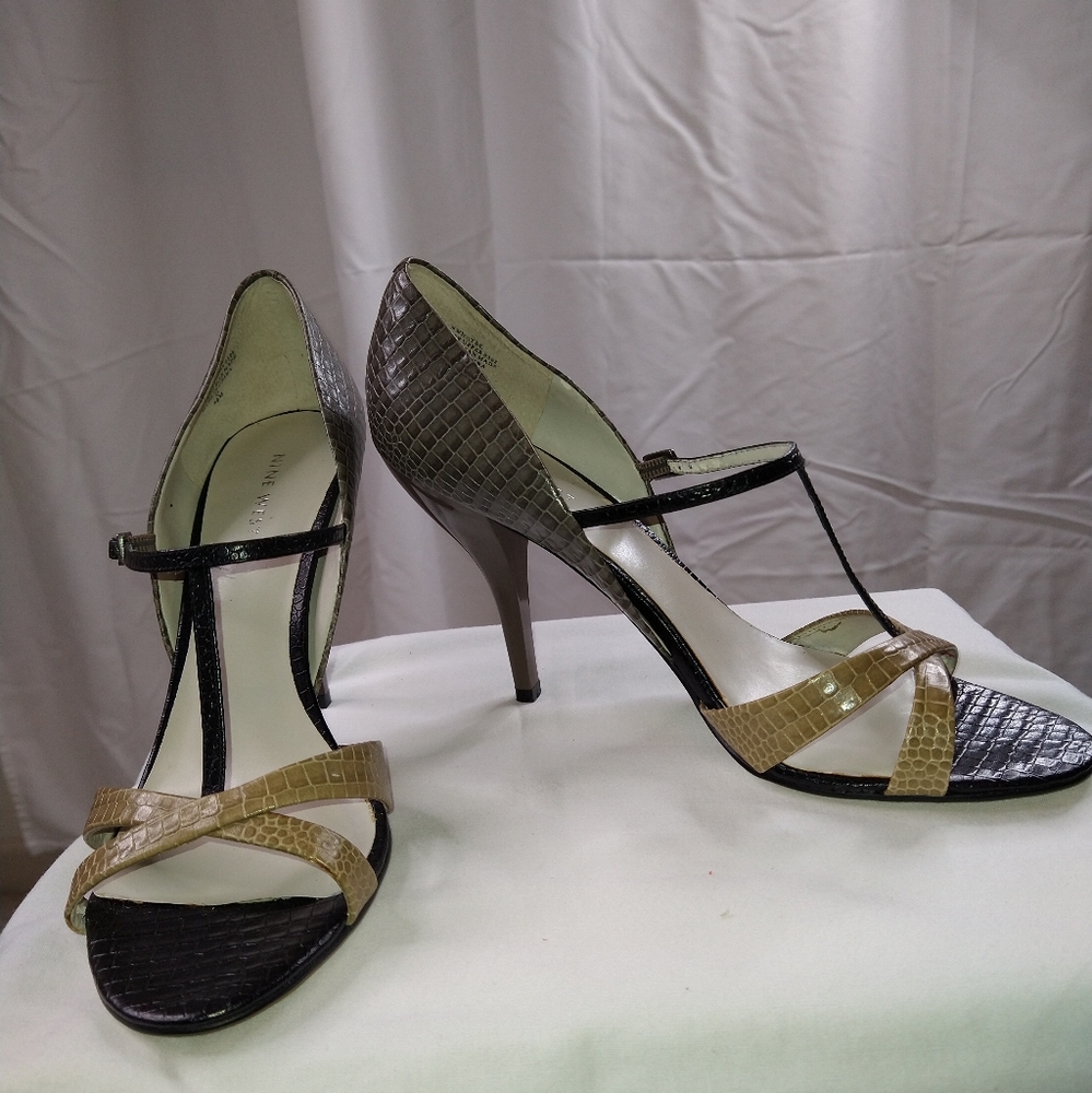 NINE WEST 'HAYEK' LEATHER SANDAL, SIZE 9 1/2.